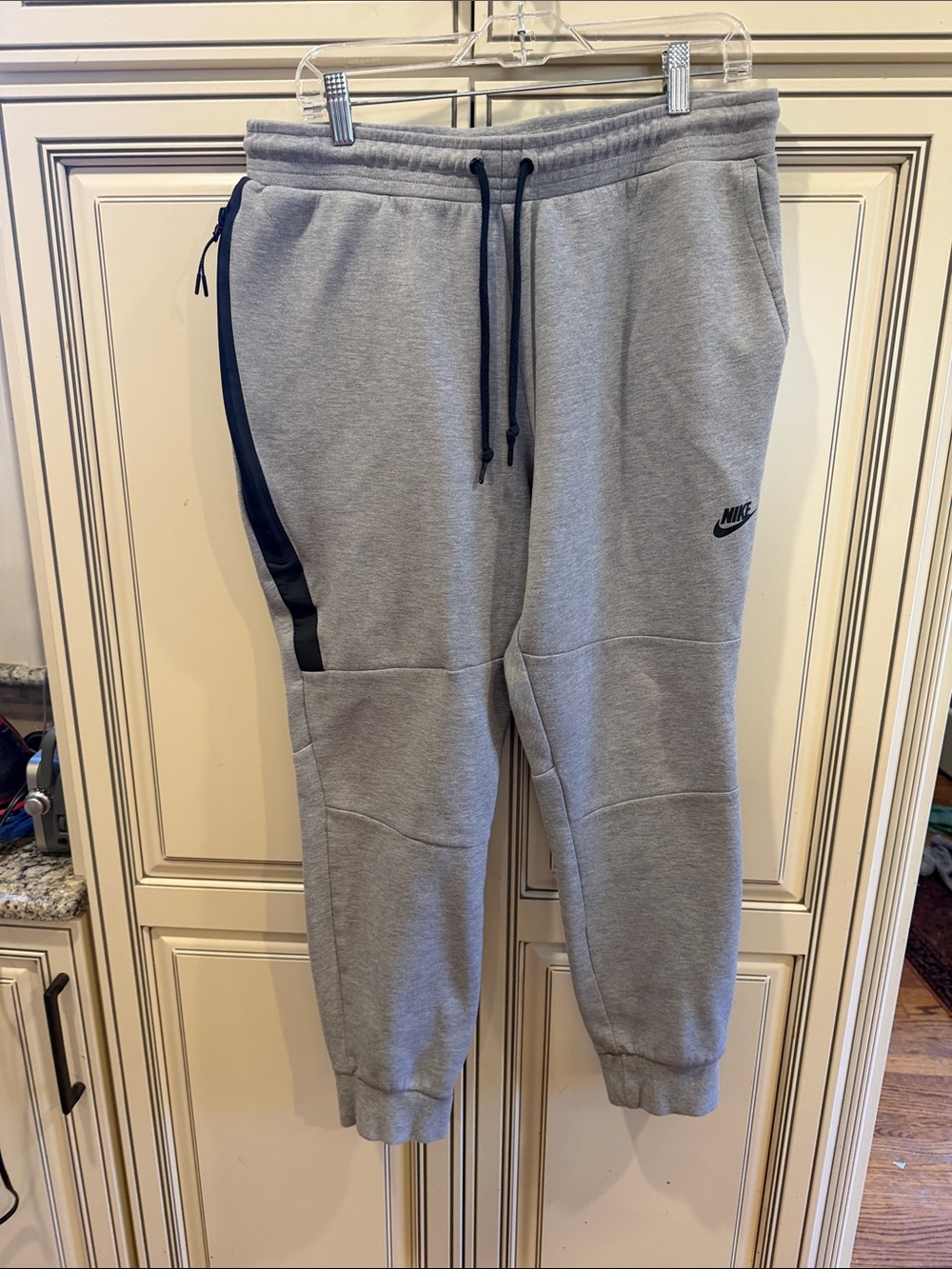 Nike men’s Grey Fleece Joggers with Black Accents